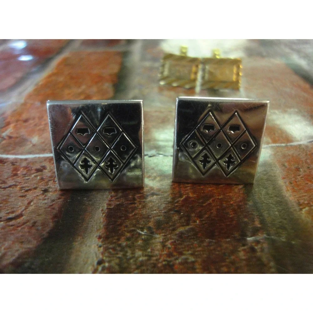 9 lot Mens Vintage Tie Bar Clips cuff links SWANK eagle 